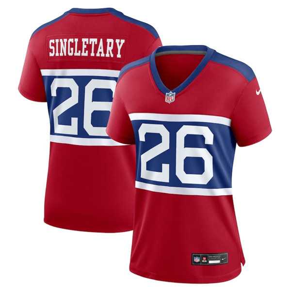 Women%27s New York Giants #26 Devin Singletary Century Red Alternate Vapor Limited Football Stitched Jersey Dzhi